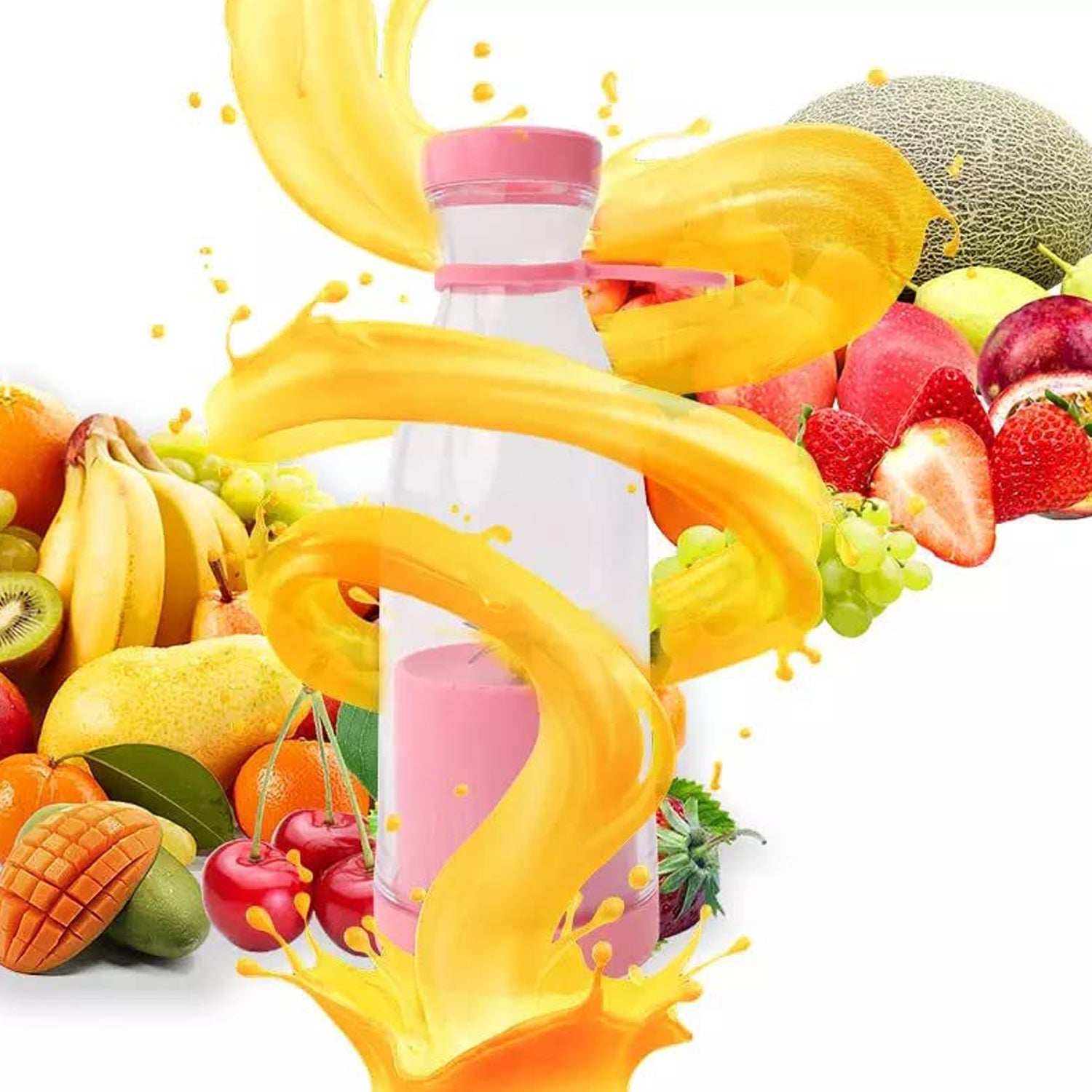 5334a Blender Portable Juicer For Smoothie  Juice  Vegetable Shakes With 6 Blades Wireless Charging Mini Personal Size Mixer Bottle Grinder 420 Ml Multicolor